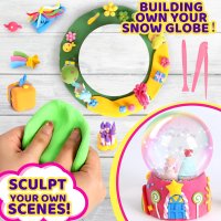Комплект за изработка на снежен глобус за деца въртящ музикален с пластелин, снимка 5 - Рисуване и оцветяване - 41808595