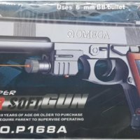 Еърсофт играчка пистолет с лазер и сачми - No.P168A AIRSOFT, снимка 1 - Други - 41655458