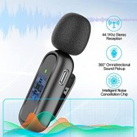 Нови 2 броя Безжичен микрофон за iPhone с калъф за зареждане Шумопотискащи, снимка 4 - Други - 41462218