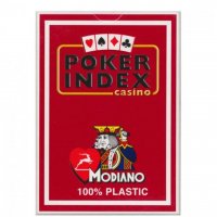 Качествени покер карти  POKER INDEX 100% PLASTIC. MODIANO  . Gръб по избор, снимка 2 - Карти за игра - 37861909