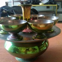 Метален сервиз с 6 чаши и гарафа Ереван, снимка 4 - Антикварни и старинни предмети - 35862003
