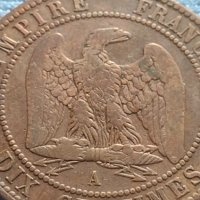 Рядка монета 10 сантима 1853г. Франция Наполеон трети за КОЛЕКЦИЯ 30208, снимка 4 - Нумизматика и бонистика - 42683185