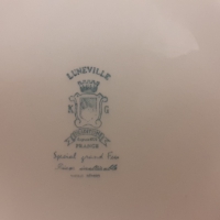 Френски порцелан Luneville KG Червена чиния за основно, топ модел френски антик, снимка 4 - Чинии - 36049802
