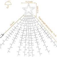 Waterfall Коледни струнни светлини с 317 LED звезда Висящи светлини за светлинни феи за завеси за па, снимка 4 - Лед осветление - 42291864
