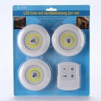 Комплект 3 бр LED лампи с дистанционно ,3W ,3 режима на оветление , Бели, снимка 2 - Други - 41572170