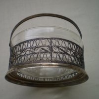 Винтидж кошница филигран със стъкло маркирана ЮММЕТ, снимка 11 - Други ценни предмети - 41819208