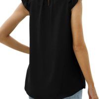 Дамска шифонена риза с плисиран потник без ръкави, 8цвята , снимка 9 - Корсети, бюстиета, топове - 40340606