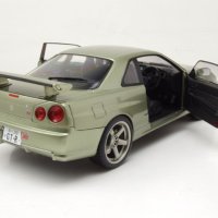 Nissan GT-R R34 1999 - мащаб 1:18 на Solido моделът е нов в кутия, снимка 5 - Колекции - 44474174