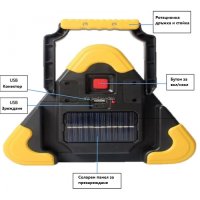 Соларен LED мощен прожектор, авариен фенер, презаредим фенер с 5 режима, снимка 6 - Къмпинг осветление - 42013998