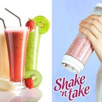 Shake and Take 3 - Компактен и бърз блендер-бутилка за всякакви коктейли, сосове и смутита