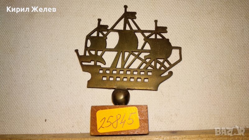 СТАР МЕСИНГОВ ПЛАТНОХОД КОРАБ за КОЛЕКЦИЯ ТЕМАТИЧНА МОРСКА АРТ ДЕКОРАЦИЯ 25845, снимка 1