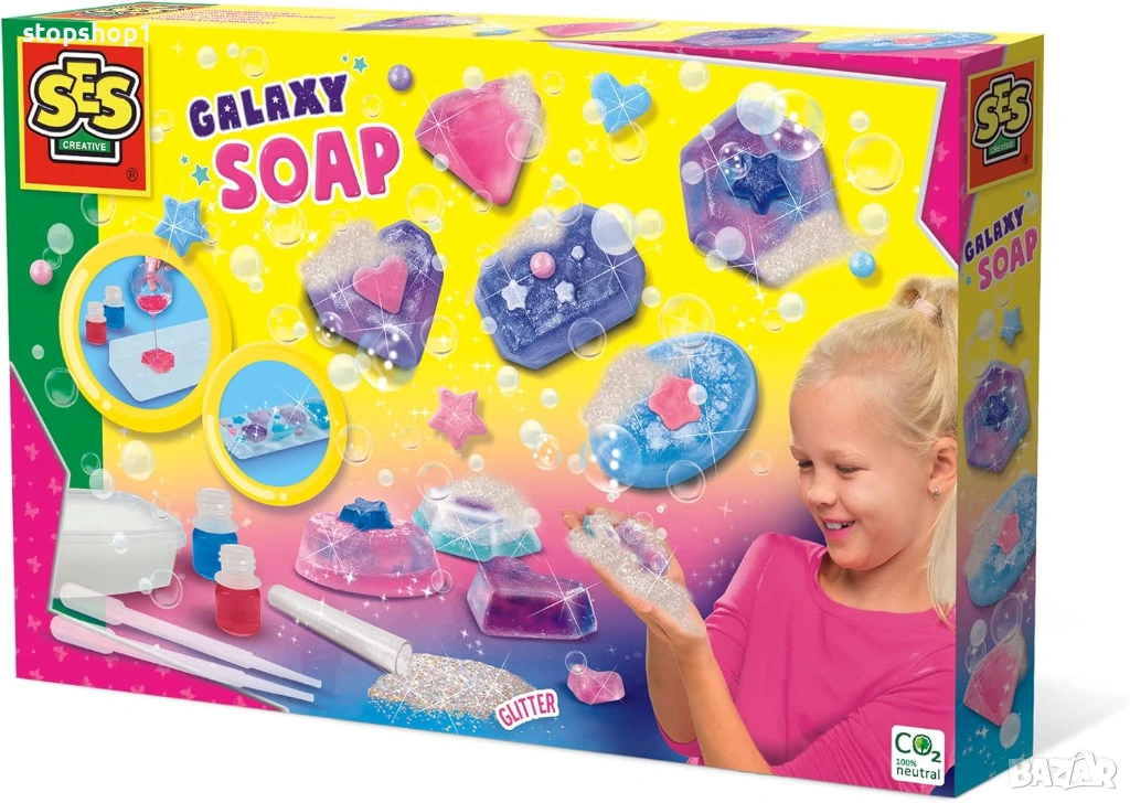 SES Creative 14765 Изработване на сапуни Galaxy - Създавайте сапуни в различни форми; Можете да смес, снимка 1