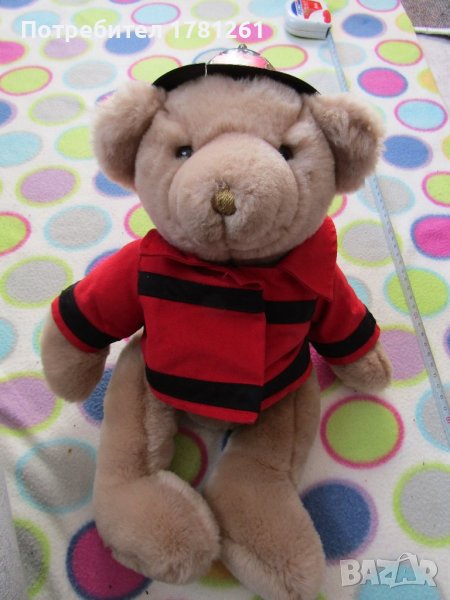 Плюшена играчка мече пожарникар голямо, снимка 1