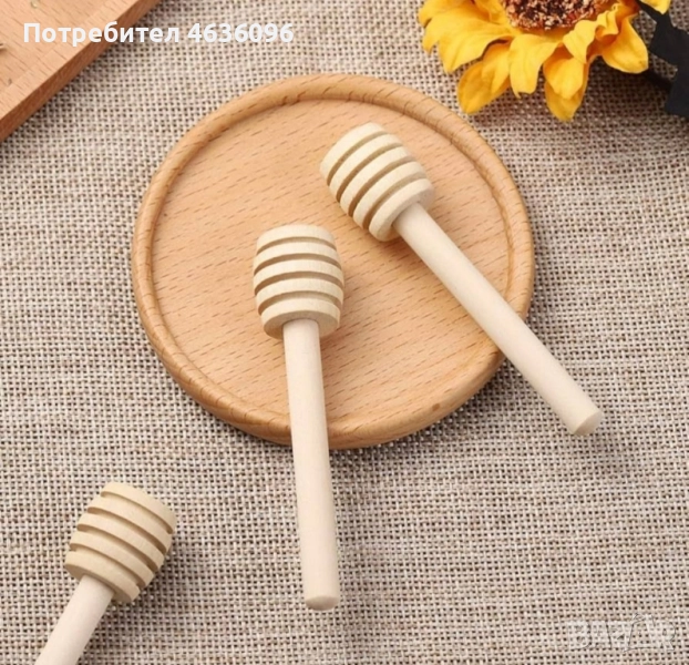 Дървена лъжичка за мед, снимка 1