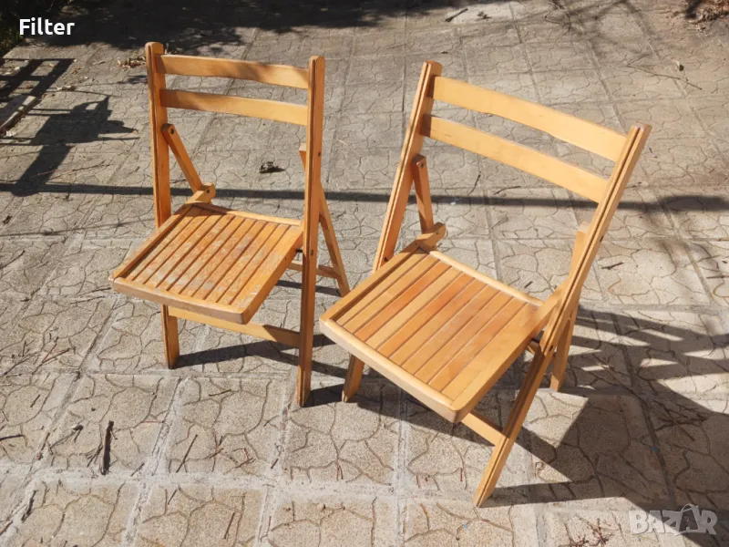 Дървени сгъваеми столове, снимка 1