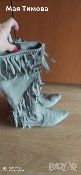 Дамски велурени ботуши, снимка 1