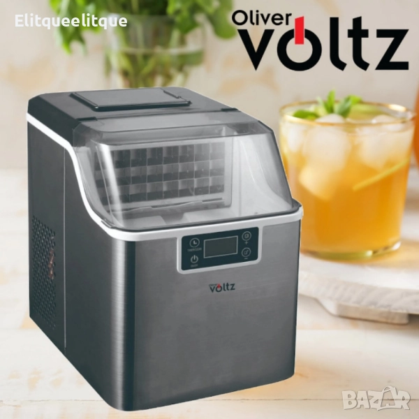 Ледогенератор Oliver Voltz, 170W, 22кг/24ч, 3.2 л, 24 квадратни кубчета за цикъл работа, Инокс, снимка 1