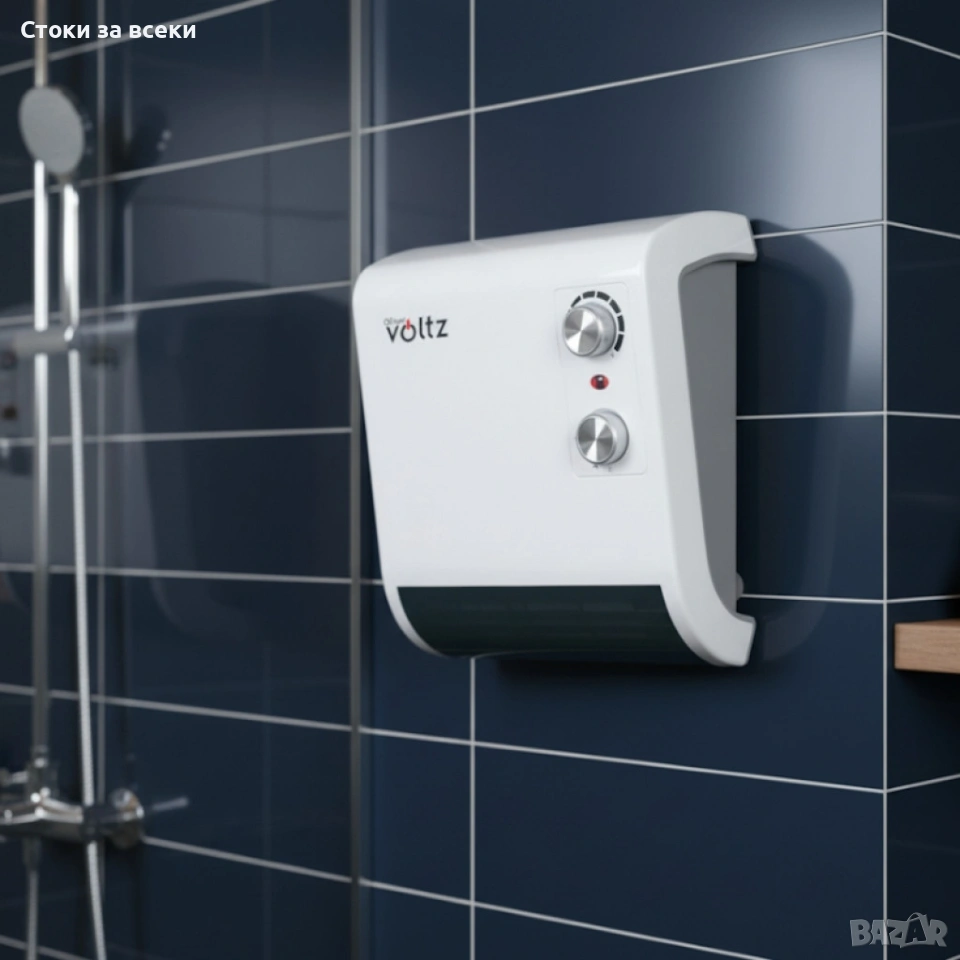 Отоплителна печка за баня Voltz OV51970J – 2000W, вентилатор, водоустойчива, снимка 1