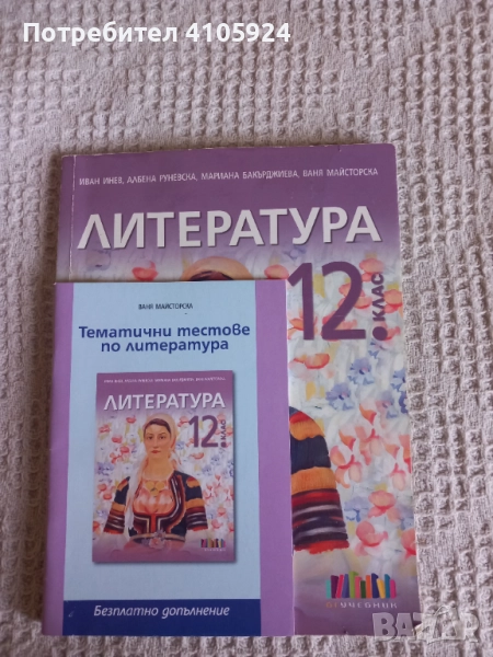 БГ Учебник учебник по литература за 12 клас (включени са тематични тестове), снимка 1