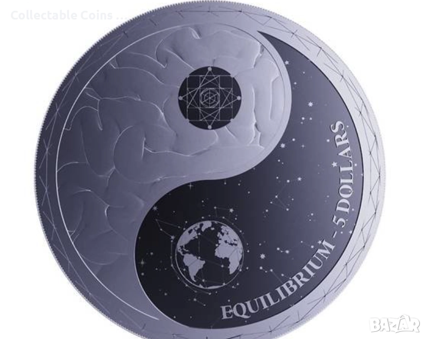 сребърна монета 1 oz оз Equilibrium 2022 инвестиционно сребро, снимка 1