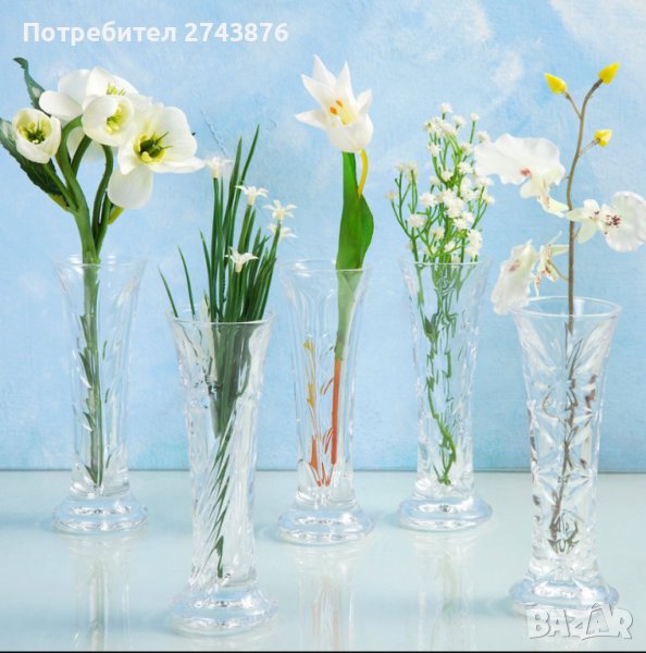  МАЛКА РЕЛЕФНА ВАЗА-СТЪКЛО,ВИСОЧИНА 14.8СМ,ДИАМЕТЪР 5.3СМ, снимка 1