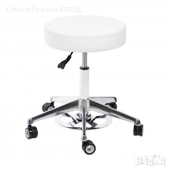 Козметичен стол - табуретка SONIA - Ceti Adapt 51,5 /63,5 см - бяла, снимка 1