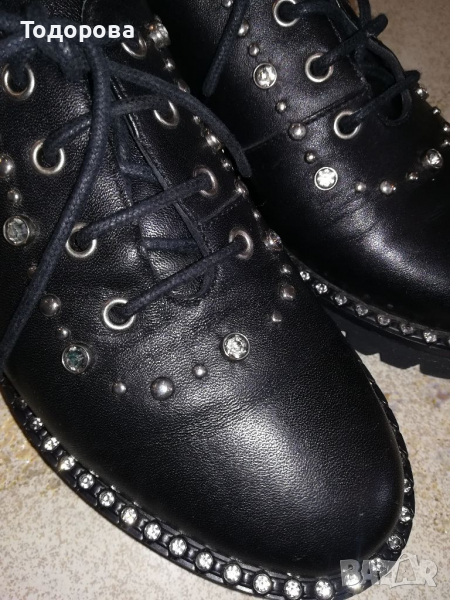 Ефектни обувки естествена кожа 37, снимка 1