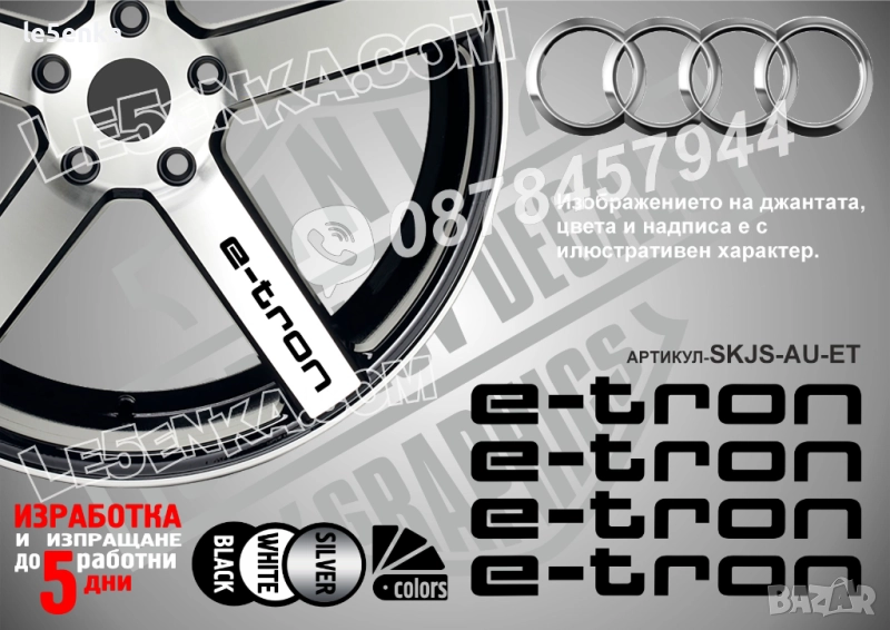 Audi Е-Tron надписи за спици, снимка 1