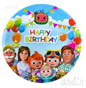 cocomelon КоКомелон Кокомелън 10 бр парти чинии чинийки, снимка 1