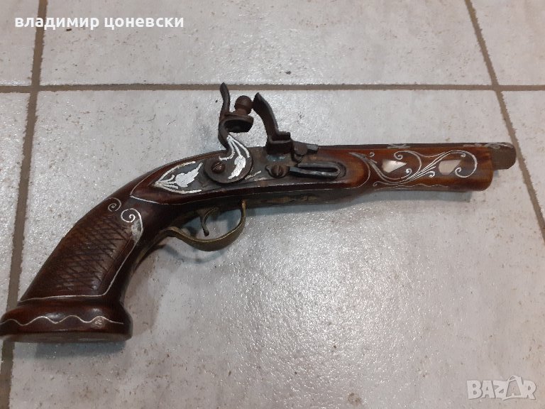 Стар кремъчен пистолет,пищов,оръжие, снимка 1