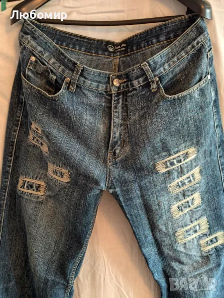 Стилни мъжки дънки King Long с винтидж ефект, снимка 1