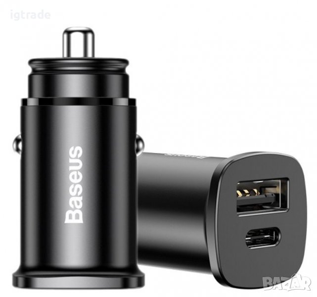 Baseus BS-C15C 30W зарядно за кола USB QC4.0+ и  USB-C PD 3.0 , снимка 1