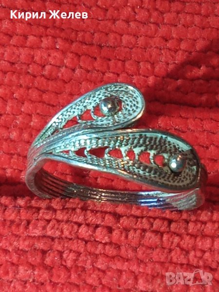 СТАРИНЕН СРЕБЪРЕН ПРЪСТЕН ФИЛИГРАННО СРЕБРО 950 ПРОБА РЪЧНА МАЙСТОРКА ФИНА ИЗРАБОТКА 17105, снимка 1