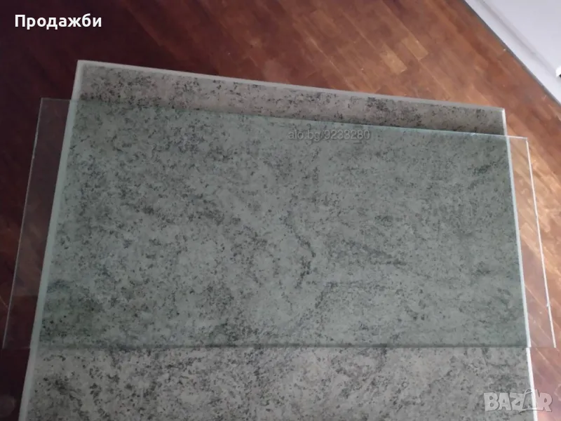 Правоъгълен стъклен плот за етажерка, снимка 1