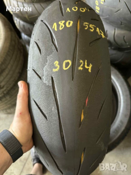 BRIDGESTONE HYPERSPORT S23R 180/55ZR17 DOT 3024 гумата е в много добро състояние, снимка 1