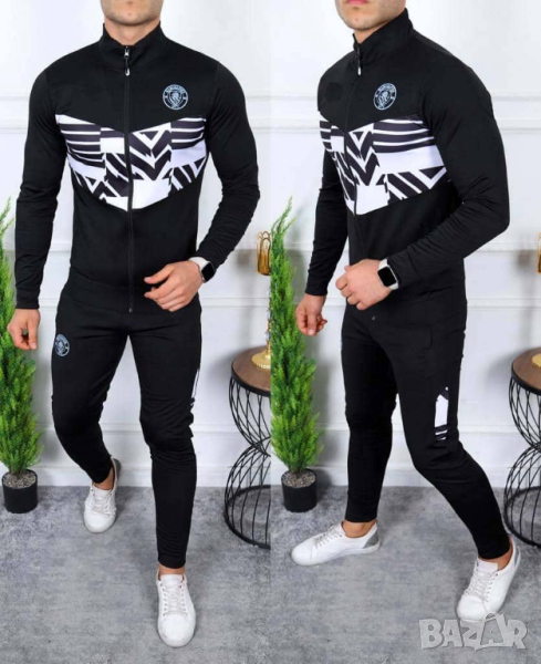 Мъжки футболен екип FC MANCHESTER CITY, черен с бяло, полиестер, снимка 1