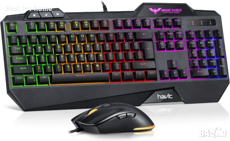Геймърска клавиатура и мишка RGB Magic Eagle от Havit, снимка 1