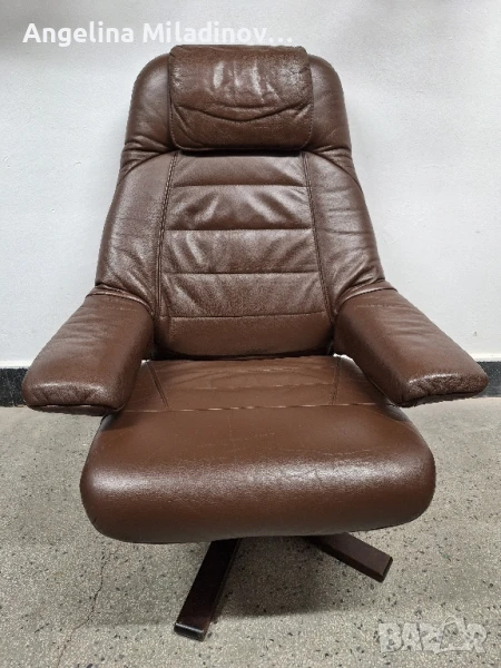 Фотьойл, кресло от естествена кожа със зони за релакс , снимка 1