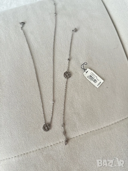 Fossil , сребърни колие и гривна “ цветето на живота”, снимка 1