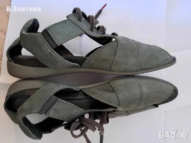 Сандали зелени Think  №38, естествен велур, снимка 7 - Сандали - 51512313
