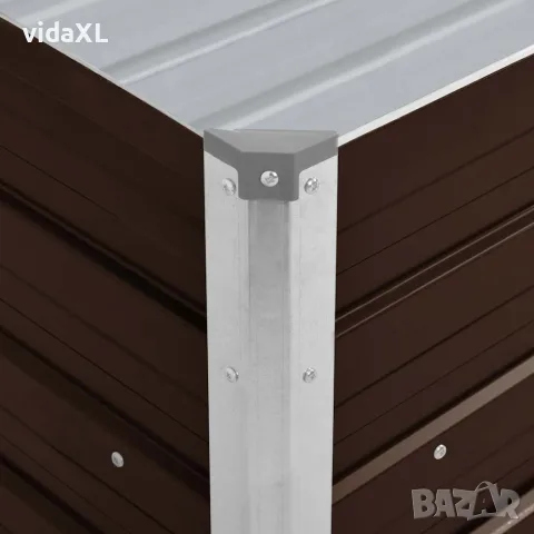 vidaXL Градинска висока леха кафява 100x40x45 см поцинкована стомана, снимка 6 - Саксии и кашпи - 56147577