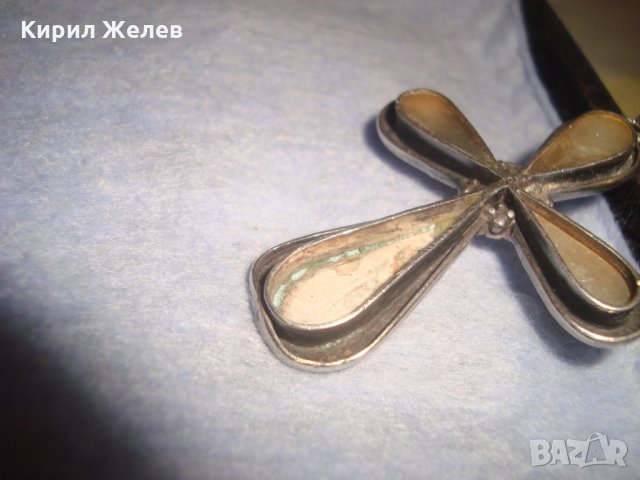 СТАРИНЕН СРЕБЪРЕН СЕДЕФЕН КРЪСТ ОКСИДИРАНО СРЕБРО МАЙСТОРСКА СТАРА РЪЧНА ИЗРАБОТКА 26047, снимка 14 - Антикварни и старинни предмети - 35950586