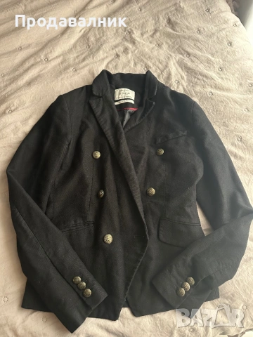 Елегантно черно сако Bershka, снимка 3 - Сака - 53175120