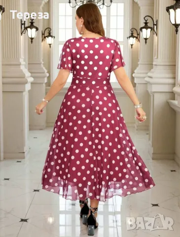 🆕 Рокля на точки/ 2XL-3XL, снимка 6 - Рокли - 50132222