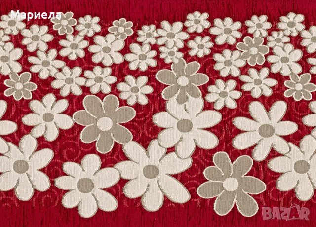 Кухненски килим 55 x 80cм,  Миещ се Нехлъзгащ се Червен на цветя