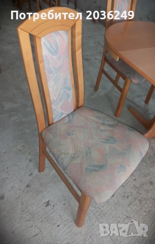 Комплект масивна разтегателна маса с 4 стола, снимка 3 - Маси - 52345741