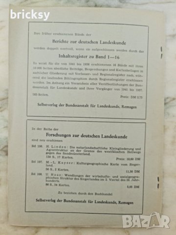 Berichte zur deutschen Landeskunde. - 21. Bd. / 1958	karl ruppert, снимка 6 - Специализирана литература - 42446202