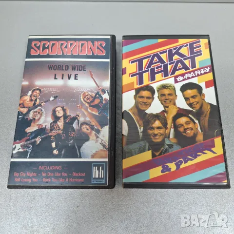 ПРЕДКОЛЕДНО! Видеокасети [VHS]  Scorpions и Take That, снимка 1 - Други музикални жанрове - 47853067