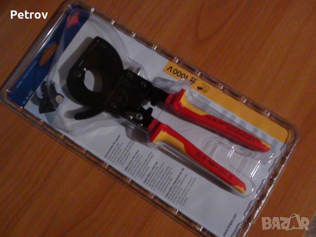 KNIPEX 95 36 250 VDE 1000 V - ЧИСТО НОВА ПРОФЕСИОНАЛНА Кабелна Ножица 32 mm / 240 mm² !! ORIGINAL !!, снимка 5 - Клещи - 40541389