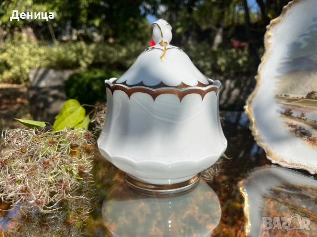 Eschenbach Нежността на бялото, декорация в злато, но преливащо в меден цвят, стилен релеф , снимка 4 - Други - 51474316